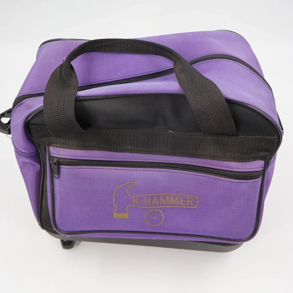 N-Hammer Single Ball Roller Bowling Bag Unisex OS Purple Black Wheeled Logo